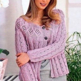 A photo of 8th cardigan, knitted