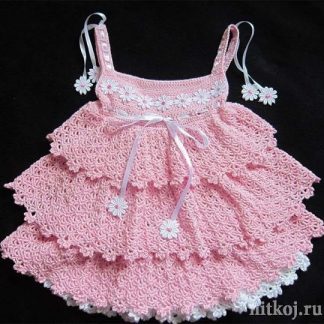 25-th Kids Wear, A photo of the dress for a girl, crochet