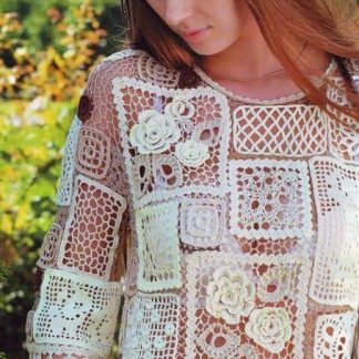 A photo of the 22 blouse, crochet