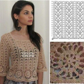 A photo of the 25 blouse, crochet, chart
