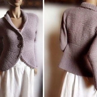 A photo of 16th cardigan, knitted