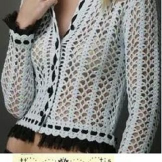 A photo of the 24 cardigan, crochet