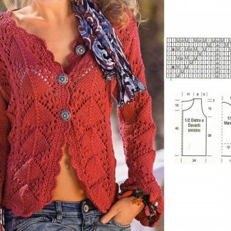 A photo of the 25 cardigan, knitted