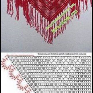 A photo of the 23 shawl, crochet, pattern chart