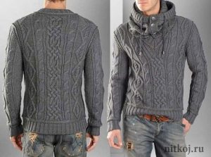 A photo of the 25 sweater, knitted, for a man