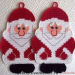 misc 15th, crochet Santa's kitchen napkin