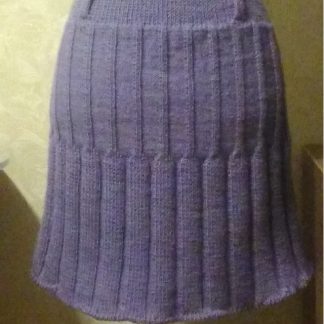 A photo of a handmade knitted skirt, front view 2. Wool 60%. Tutorial - SKU 1-2. Made by Tai Keri