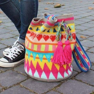 A photo of a 19th bag, crochet