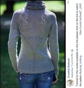 A photo of the 59th sweater, knitted