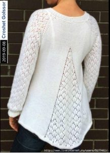 A photo of the 60th sweater, knitted