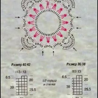 A photo of 12th blouse, crochet, pattern & chart