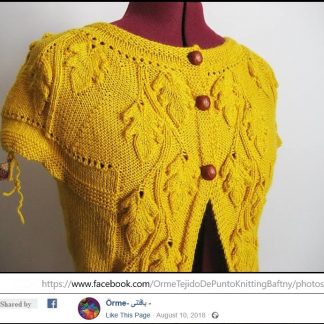 A photo of 100th cardigan, second look, knitted