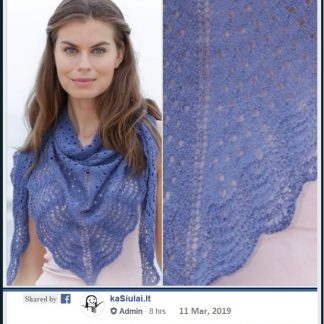 A photo of the 96th shawl, knitted
