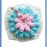 A photo of 102nd pattern, flowers, crochet, 1st scheme