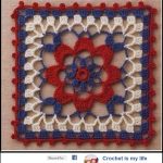 A photo of a 103rd pattern, an element for a cushion, crochet