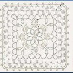 A photo of a 103rd pattern, an element for a cushion, crochet, scheme