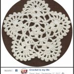 A photo of a 104th pattern, an element for a cushion, crochet