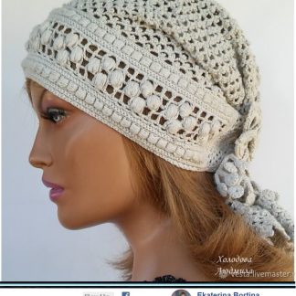 A photo of the 102nd shawl - worn like a hat, second look