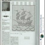 A photo of a 107th pattern, ship, scheme, crochet